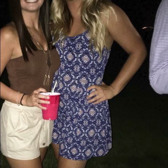 Patterned Blue Romper! - Picture 2 of 2